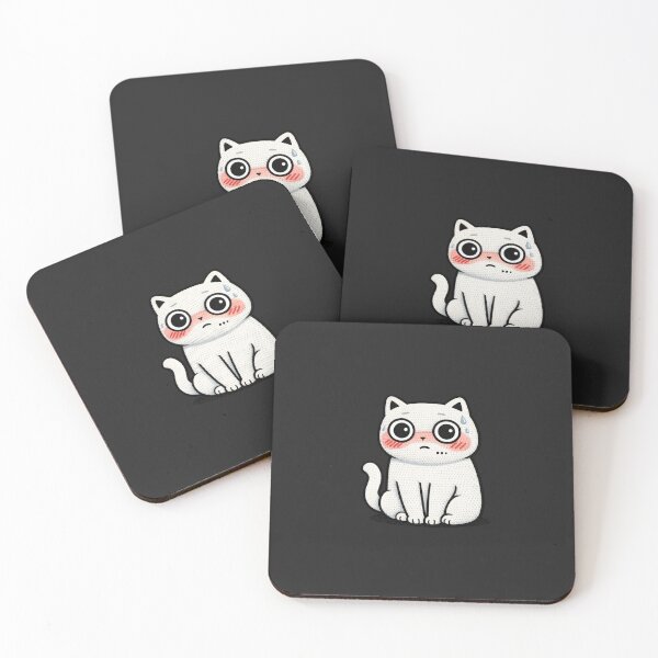 Item preview, Kawaii Awkward Cat Embroidery Design, Cute Chubby Anime Shy Cat designed and sold by ColorSplash123.