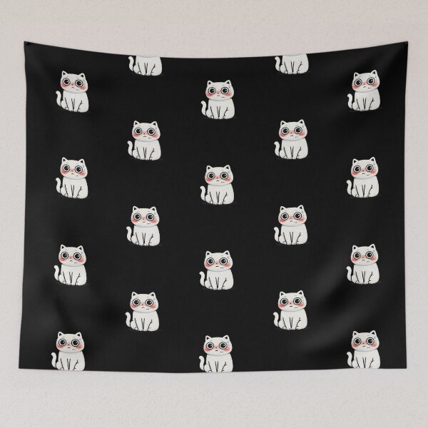 Item preview, Kawaii Awkward Cat Embroidery Design, Cute Chubby Anime Shy Cat designed and sold by ColorSplash123.