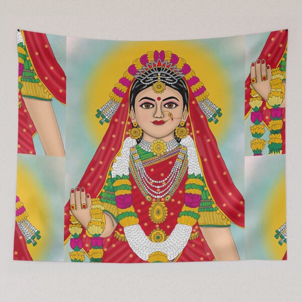 Item preview, Radha Rani Spiritual Art – Hindu Divine Love Illustration designed and sold by Harshit_Digital_Arts.