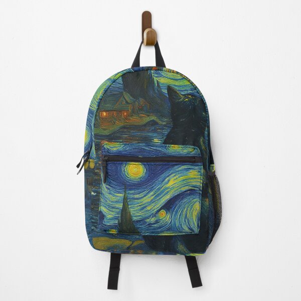 Item preview, Starry Night Cats Wall Art (Van Gogh Style Cat Painting) designed and sold by DVNarts.