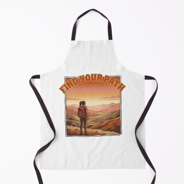Item preview, Retro Valley Sunset Solo Female Hiker- Find Your Path Landscape Illustration designed and sold by Bloom & Quiet .