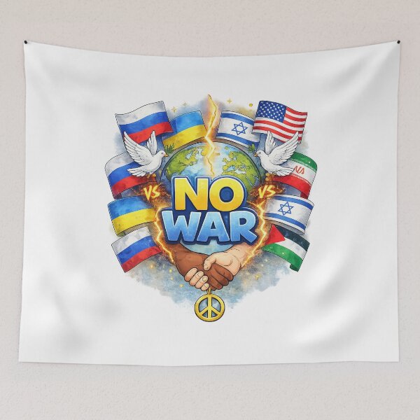 Item preview, No War Peace Design | Global Unity | Russia Ukraine Israel Palestine USA Iran Anti War T-Shirt designed and sold by 2025dav.