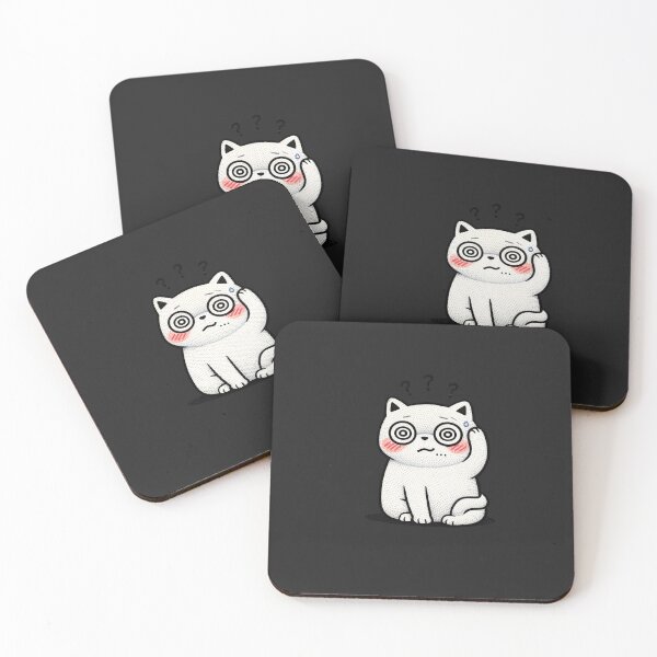 Item preview, Kawaii Overthinking Cat Embroidery Design, Cute Chubby Anime Anxiety Cat designed and sold by ColorSplash123.