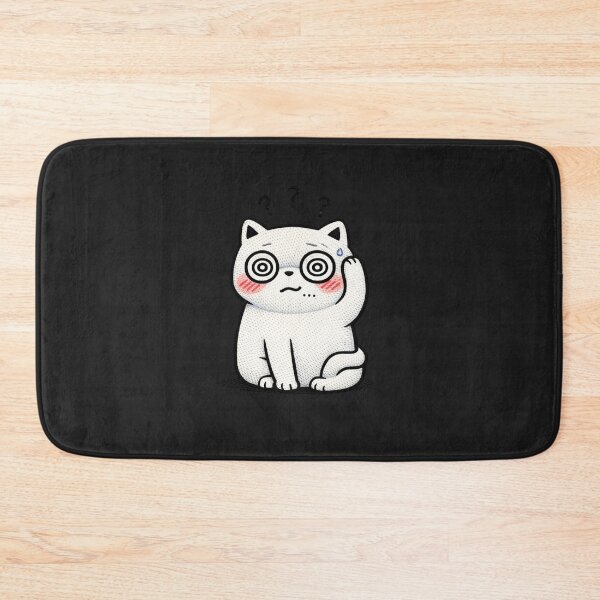 Item preview, Kawaii Overthinking Cat Embroidery Design, Cute Chubby Anime Anxiety Cat designed and sold by ColorSplash123.