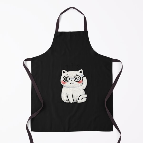 Item preview, Kawaii Overthinking Cat Embroidery Design, Cute Chubby Anime Anxiety Cat designed and sold by ColorSplash123.
