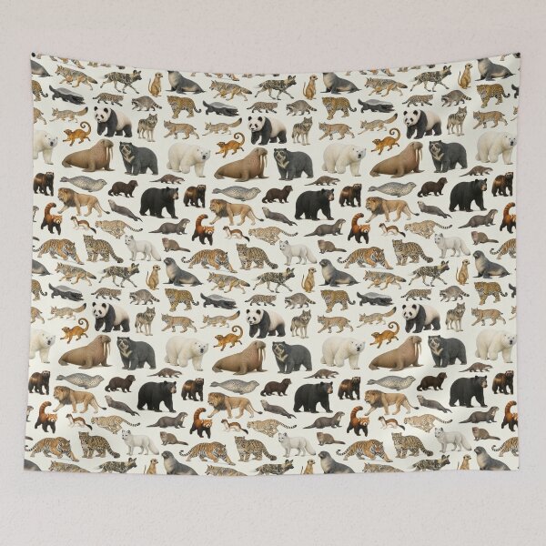 Item preview, Animals of the Order Carnivora Retro Identification Chart designed and sold by kakarikihill.