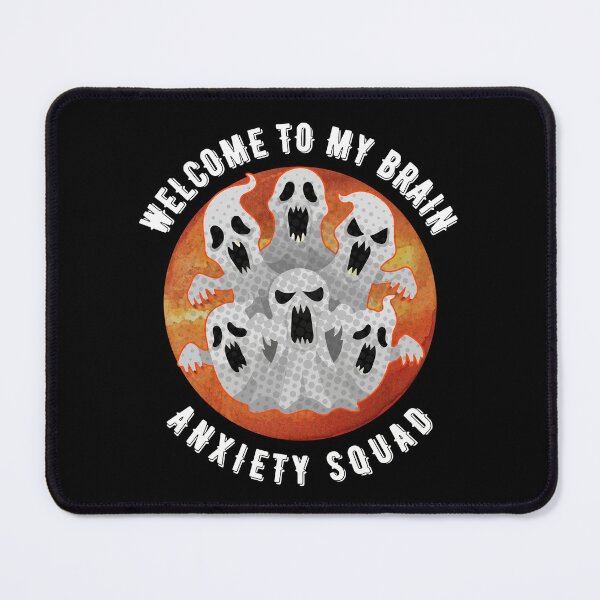 Item preview, Welcome To My Brain Anxiety Squad Funny Ghost Shirt Dark Humor Halloween Introvert Overthinking Tee designed and sold by Negisandeep studio.