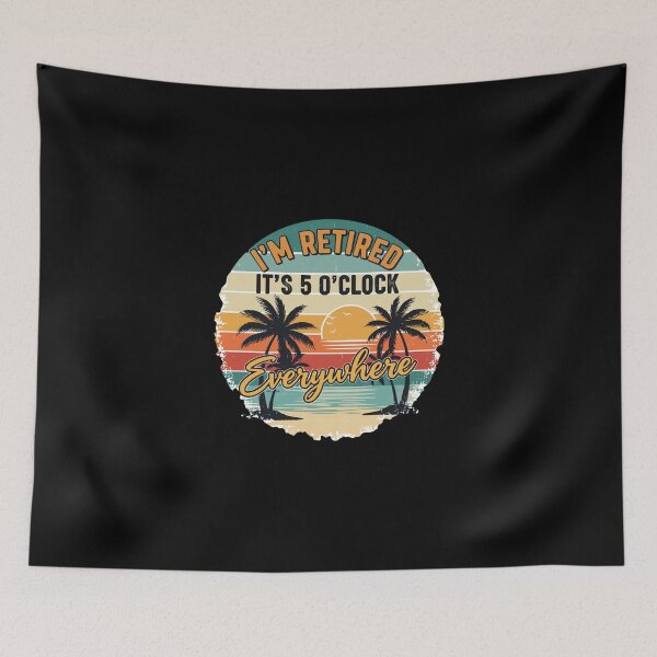 Item preview, I'm-Retired It's 5 O'Clock Everywhere Tropical Palm Trees designed and sold by PopStars1993.