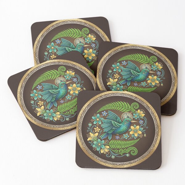 Item preview, Vintage Hummingbird Marigold Circular Wall Art designed and sold by KabronX.