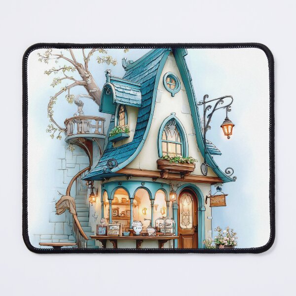 Item preview, Whimsical Fairy Coffee House Illustration designed and sold by PaintbrushPlace.
