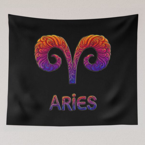 Item preview, ✨ Aries Zodiac Sign - Vibrant Psychedelic Ram Horns Art  designed and sold by Marie***2905.
