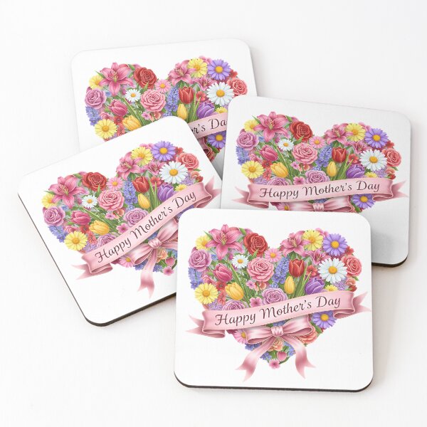 Item preview, Mothers Day Heart With Blooming Flowers And Ribbon I designed and sold by pumsquare.
