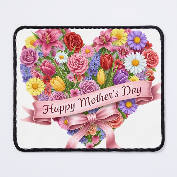 Item preview, Mothers Day Heart With Blooming Flowers And Ribbon I designed and sold by pumsquare.