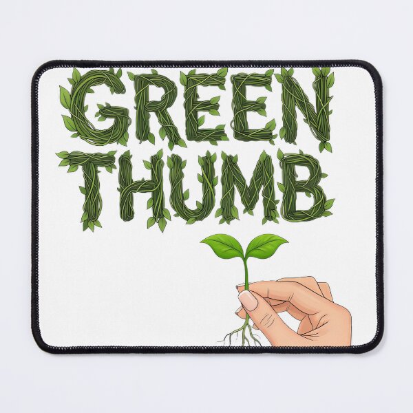 Item preview, Green Thumb Typography With Hand Holding Plant Sprout designed and sold by pumsquare.