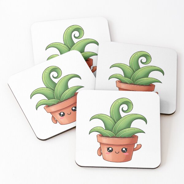 Item preview, Planta feliz en maceta con una linda cara kawaii designed and sold by pumsquare.