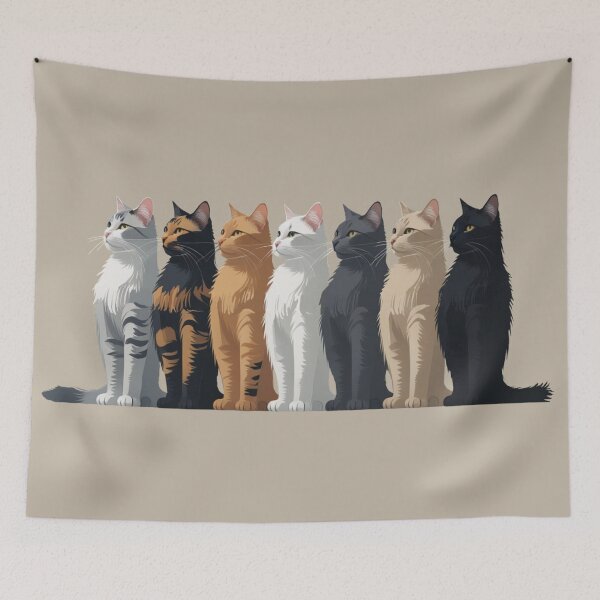 Item preview, Side View Crowd Cats — Packed Line Illustration MofuGyu Crowd Cats Collection designed and sold by LEO'S CREATURE　れおずくりーちゃー.