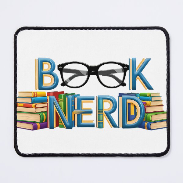 Item preview, Book Nerd Typography With Glasses And Stack Of Books designed and sold by pumsquare.