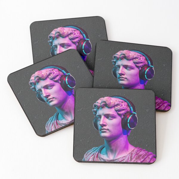 Item preview, Marble Statue with Modern Headphones designed and sold by omg-designs.
