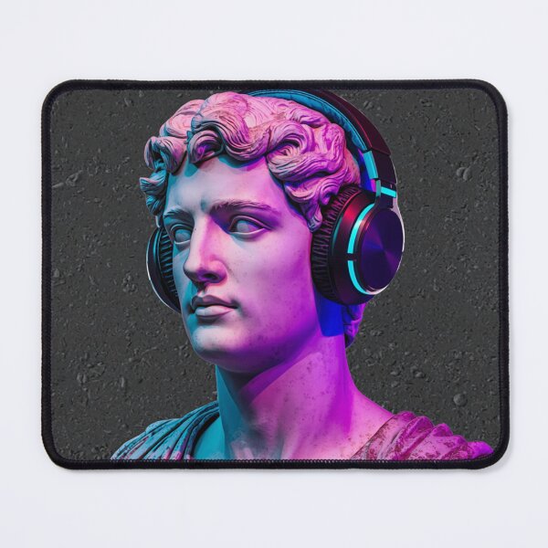 Item preview, Marble Statue with Modern Headphones designed and sold by omg-designs.