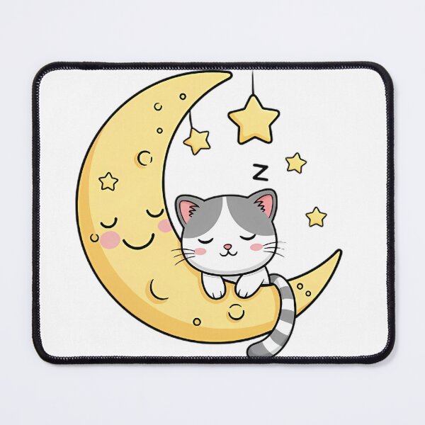 Item preview, Sleeping Cat On Crescent Moon With Stars Kawaii Cute D designed and sold by pumsquare.