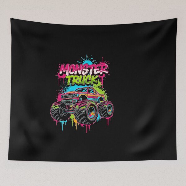 Item preview, Monster Truck Retro Colorful Graffiti Neon Vibrant Style designed and sold by PopStars1993.