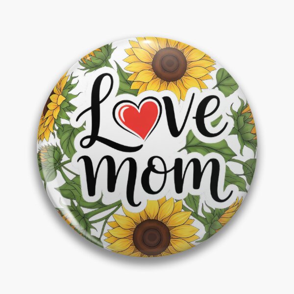 Item preview, Love Mom Typography With Heart And Sunflowers Illust designed and sold by pumsquare.