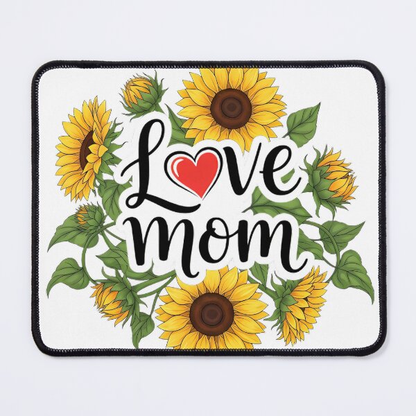 Item preview, Love Mom Typography With Heart And Sunflowers Illust designed and sold by pumsquare.