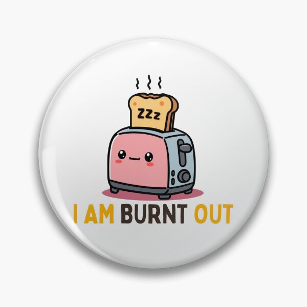 Item preview, Burnt Out Kawaii Toaster Funny Pun designed and sold by PunTeestic.