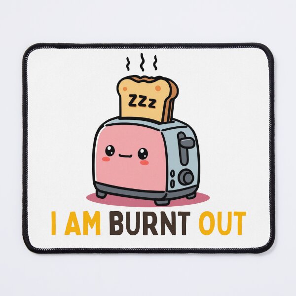Item preview, Burnt Out Kawaii Toaster Funny Pun designed and sold by PunTeestic.