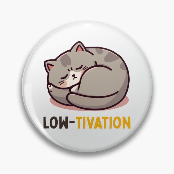 Item preview, Low-tivation Sleeping Cat Kawaii Pun designed and sold by PunTeestic.