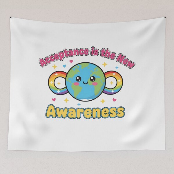 Item preview, Acceptance is the New Awareness – Neurodiversity Gift for Kids, Rainbow Infinity Autism ADHD Design designed and sold by MindScience4You.