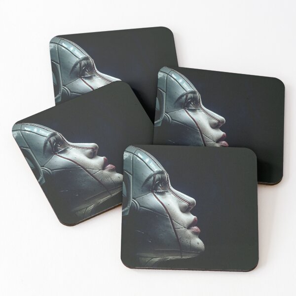 Item preview, Cyberpunk Android Woman Dystopian Future Portrait designed and sold by cyberartmaker.