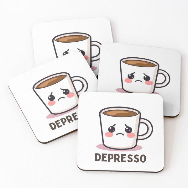 Item preview, Depresso Coffee Mug Kawaii Pun designed and sold by PunTeestic.