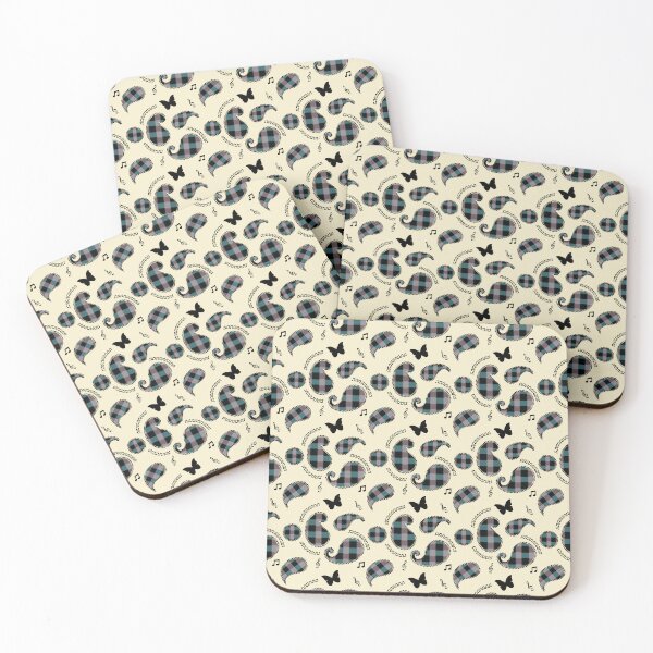 Item preview, Plaid Paisley music butterfly pattern  designed and sold by Tatiana Ribeiro.