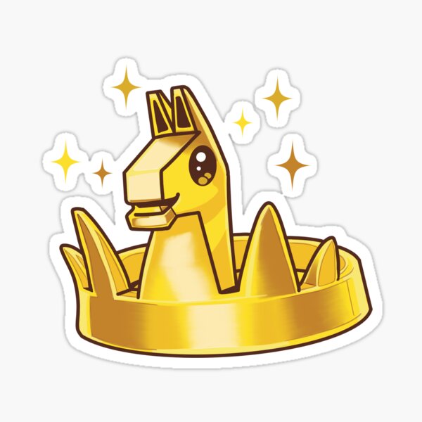 kawaii Llama Victory Crown Sticker