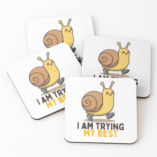 Item preview, I Am Trying My Best Kawaii Snail Pun designed and sold by PunTeestic.