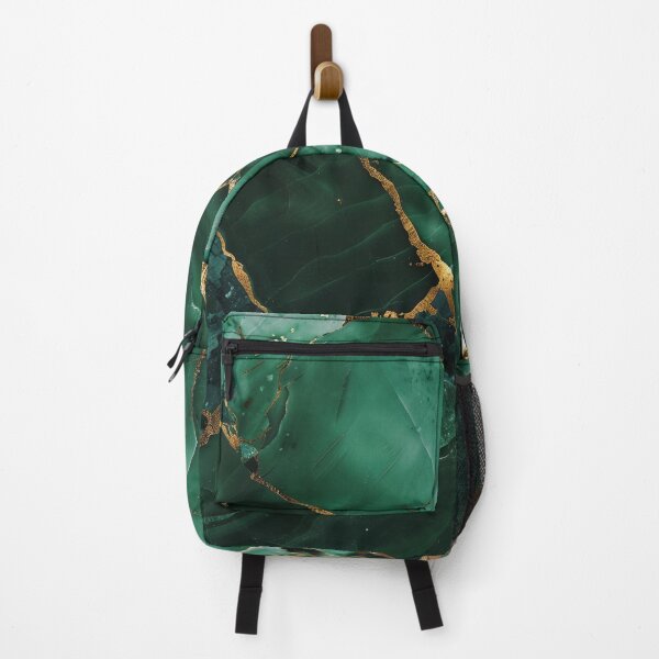 Item preview, Emerald Marble Design with Gold Cracks – Abstract Green Gold Art designed and sold by CosmicGlyph.