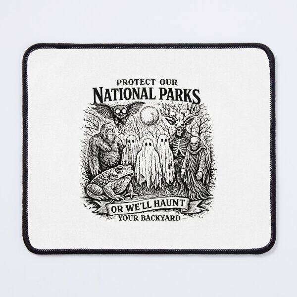 Item preview, Protect Our National Parks, Mothman Bigfoot Wendigo Ghost designed and sold by MargareteOH.