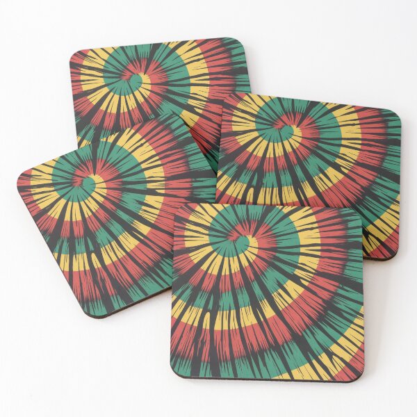 Item preview, Swirling Red Green Yellow Black Linocut Tie-Dye designed and sold by Bloomkept.