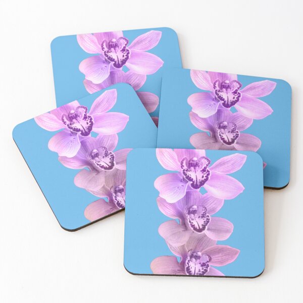 Item preview, Light Purple Orchid Trio On Blue designed and sold by hurmerinta.