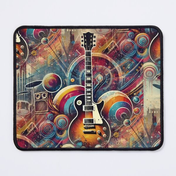 Item preview, Retro Music City Colorful Guitar Vinyl Record Design Rock Band Vintage Acoustic, Electric 1990 1980 Collector designed and sold by TheTimeTaxi.