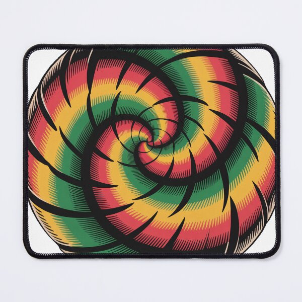 Item preview, Bold Traditional Tattoo Swirl Red Green Yellow Black designed and sold by Bloomkept.