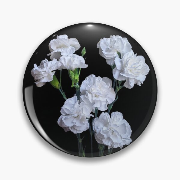 Item preview, White Carnation Flowers on Light Blue Shapes Mania designed and sold by Shapes-Mania.