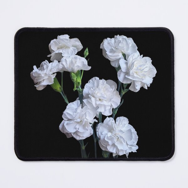 Item preview, White Carnation Flowers on Light Blue Shapes Mania designed and sold by Shapes-Mania.