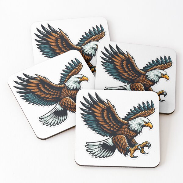 Item preview, Flying Bald Eagle Sticker – Powerful Wildlife Bird, Bold Eagle Vector Art, Freedom Symbol Design designed and sold by Kanvasly.