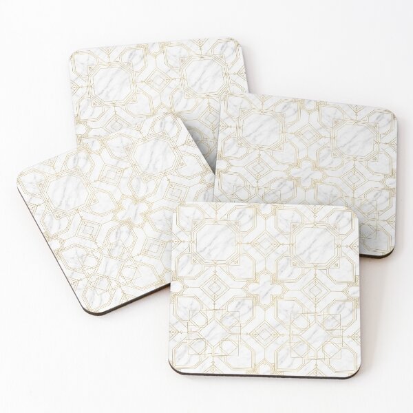Item preview, Geometric Gold & White Marble Luxury Seamless Pattern designed and sold by OpenDreamArts.