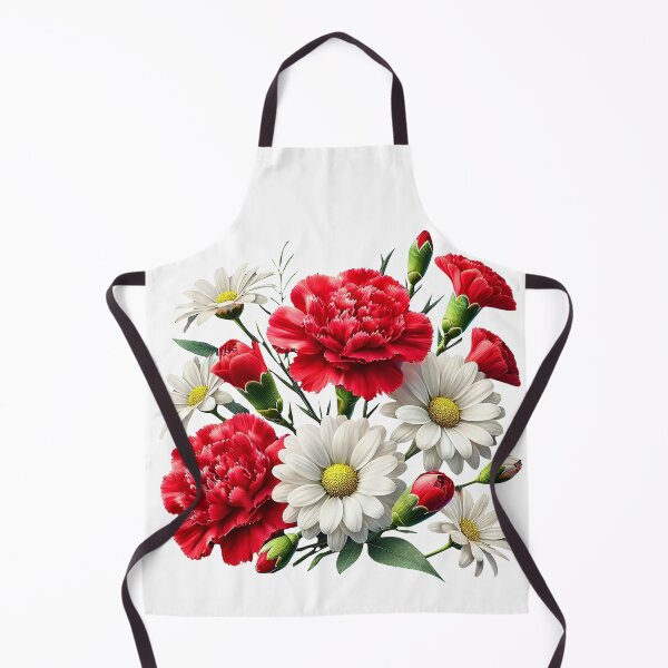 Item preview, Royal Red Carnation and White Daisies Bouquet Shapes Mania designed and sold by Shapes-Mania.
