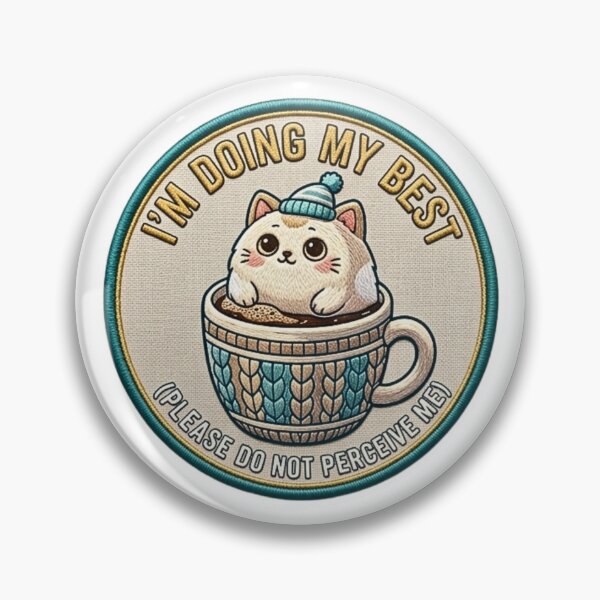 Item preview, I’m Doing My Best (Please Do Not Perceive Me) - Funny Introvert Cat Coffee Patch designed and sold by Psychlee Best Finds.