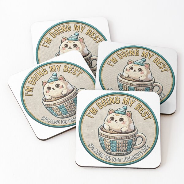 Item preview, I’m Doing My Best (Please Do Not Perceive Me) - Funny Introvert Cat Coffee Patch designed and sold by Psychlee Best Finds.