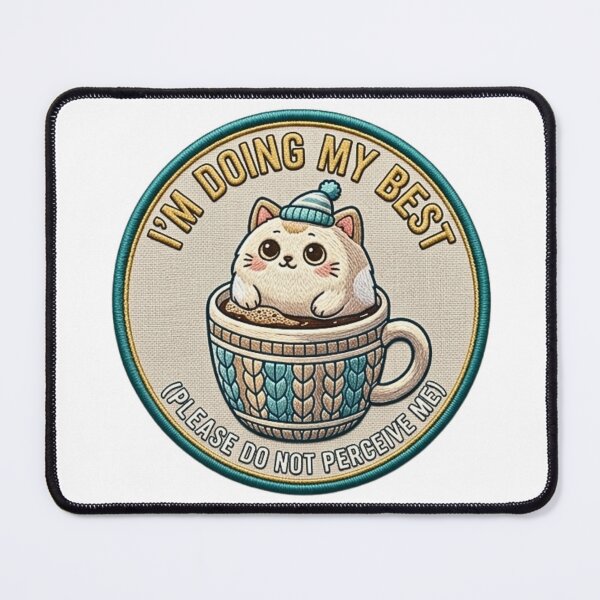 Item preview, I’m Doing My Best (Please Do Not Perceive Me) - Funny Introvert Cat Coffee Patch designed and sold by Psychlee Best Finds.